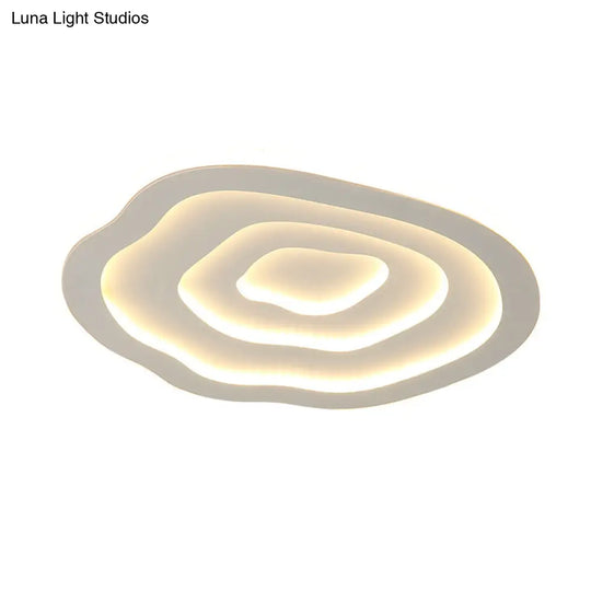 White Flower Led Flush Mount Ceiling Light With Minimalist Acrylic Design