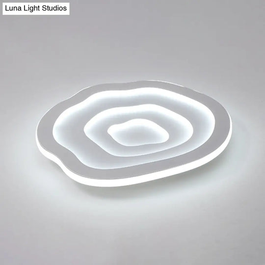 White Flower Led Flush Mount Ceiling Light With Minimalist Acrylic Design