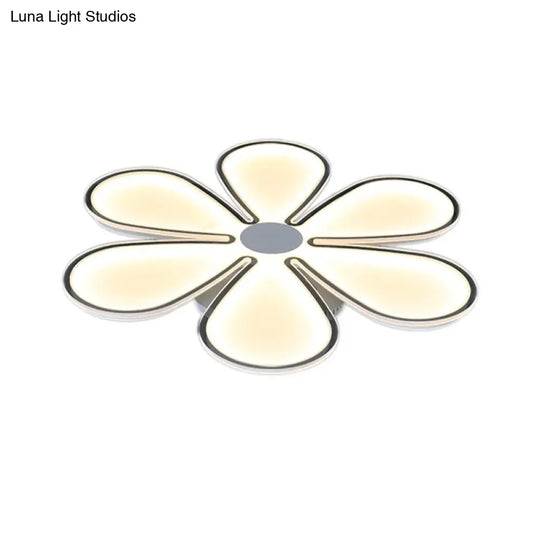 White Flower Study Room Led Ceiling Lamp- Acrylic Creative Design