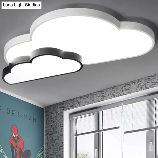 White Flush Mount Sky View Ceiling Lamp For Child Bedroom / Cloud