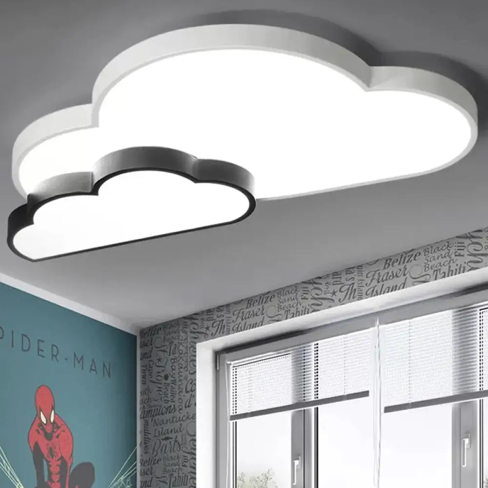White Flush Mount Sky View Ceiling Lamp For Child Bedroom / Cloud