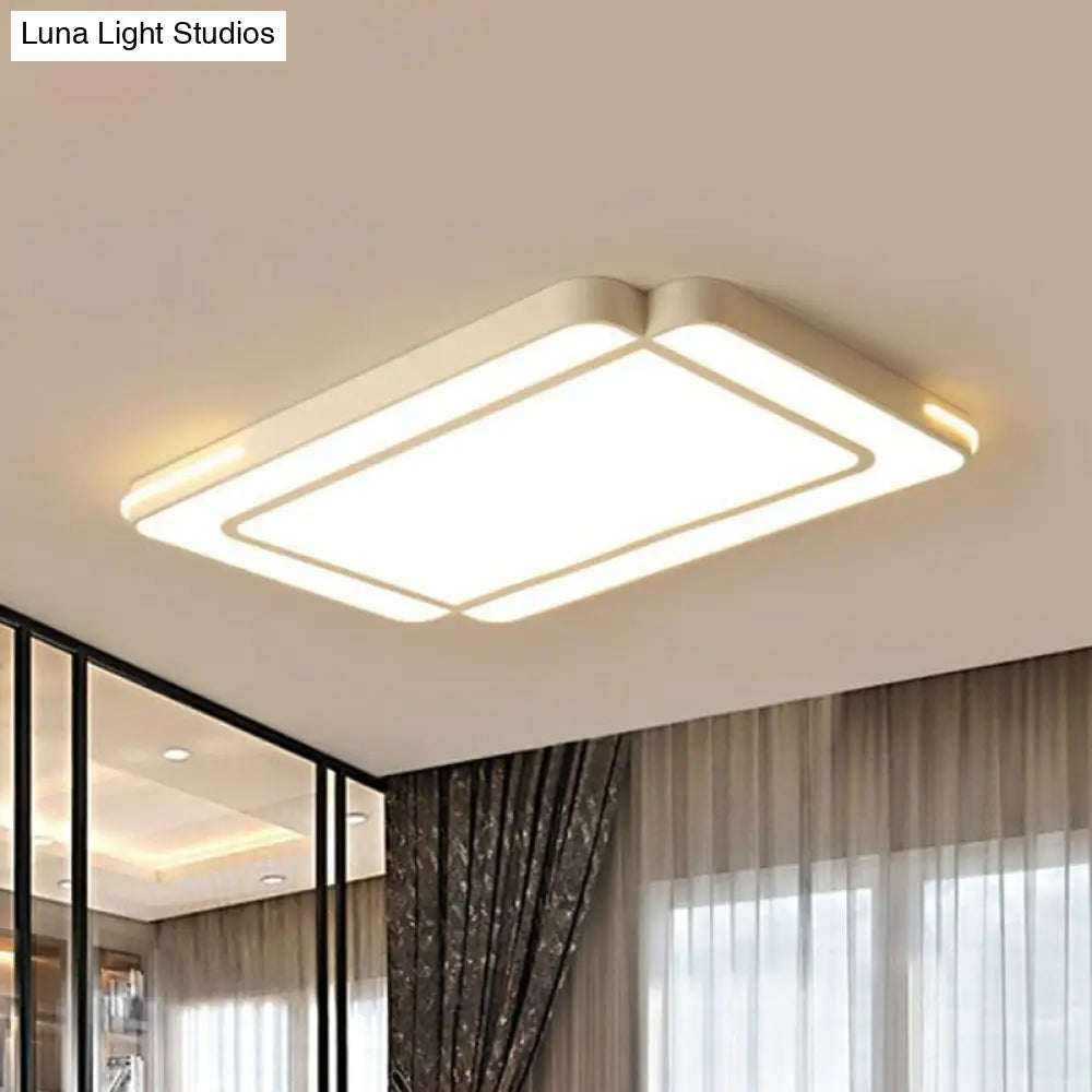 White Geometric Acrylic Led Ceiling Flush Mount Light