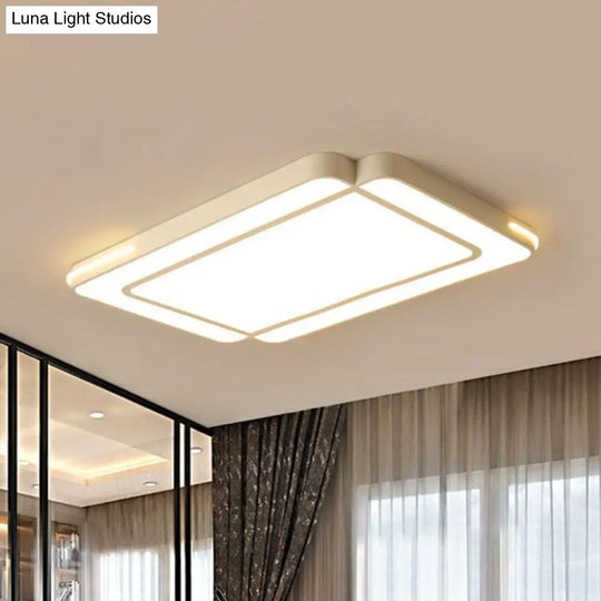 White Geometric Acrylic Led Ceiling Flush Mount Light