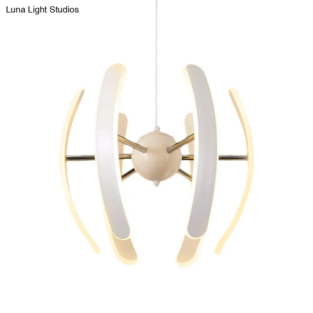 White Globe Pendant Chandelier - Postmodern Acrylic 1 Light Integrated Led