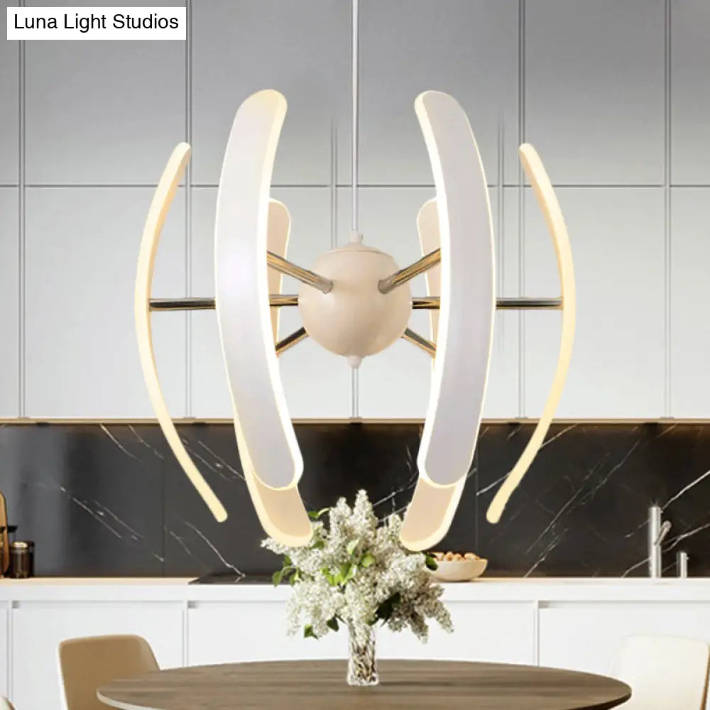 White Globe Pendant Chandelier - Postmodern Acrylic 1 Light Integrated Led