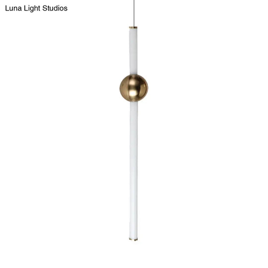 White/Gold Glass Chandelier Lamp - Modernist Design Led Ceiling Pendant Light With