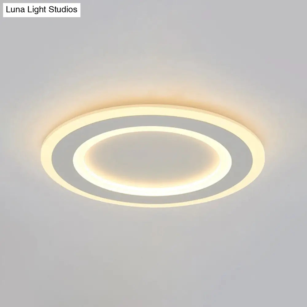 White Halo Flush Mount Led Ceiling Light With Frosted Acrylic Warm/White / Warm