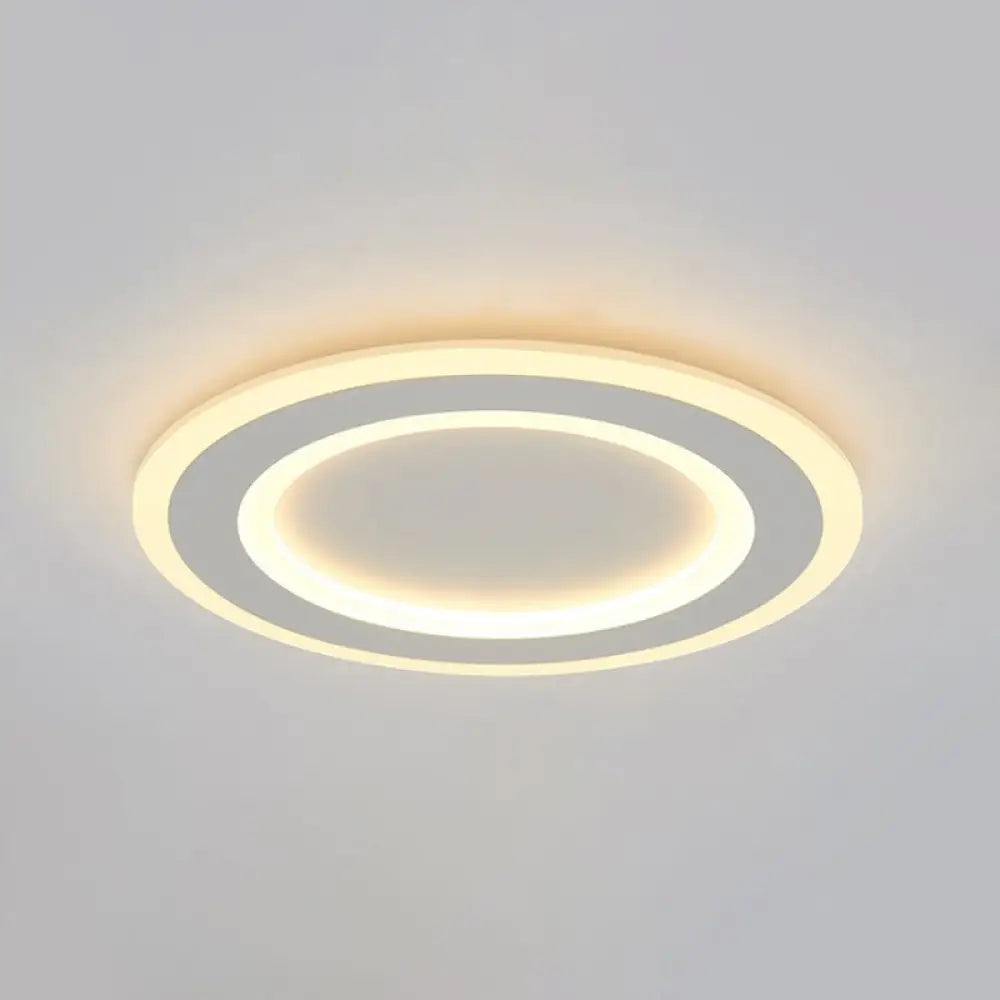 White Halo Flush Mount Led Ceiling Light With Frosted Acrylic Warm/White / Warm