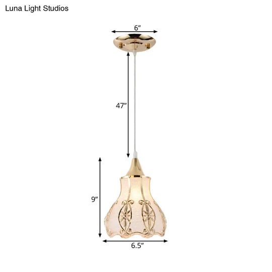 White Hanging Pendant Lamp For Dining Room - Traditional Plastic Dome/Drum/Wide Flare Suspension 1