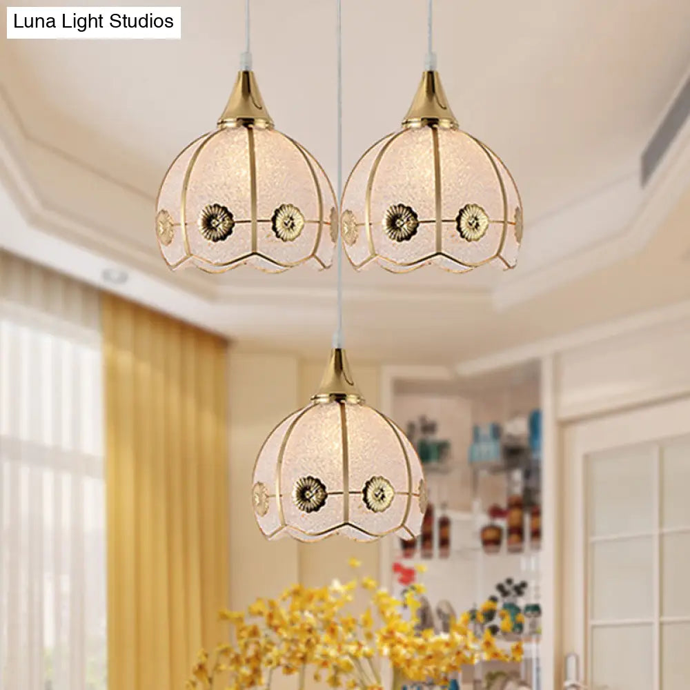 White Hanging Pendant Lamp For Dining Room - Traditional Plastic Dome/Drum/Wide Flare Suspension 1