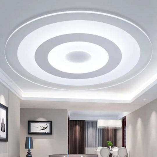 White Led Acrylic Ceiling Mounted Light - Flush Disk Shape Simple Style For Bedroom / 8’ Warm