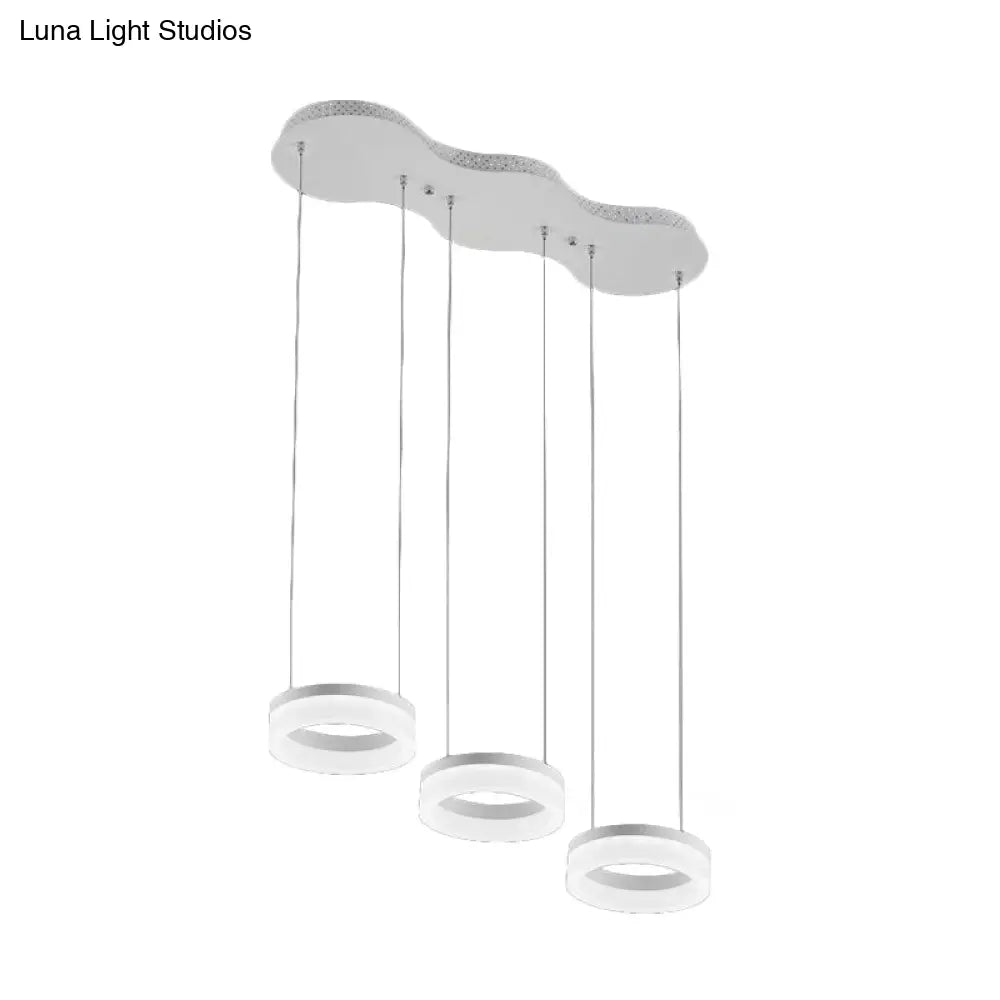 White Led Aluminum Cluster Pendant Light Fixture: Simple Style With Warm/White Lighting