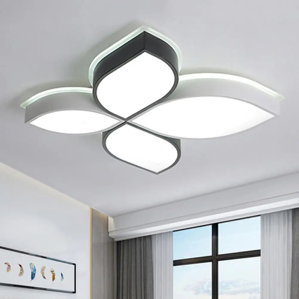 White Led Ceiling Light - Simple Style 4 - Petal Acrylic Mount For Dining Room / 18’