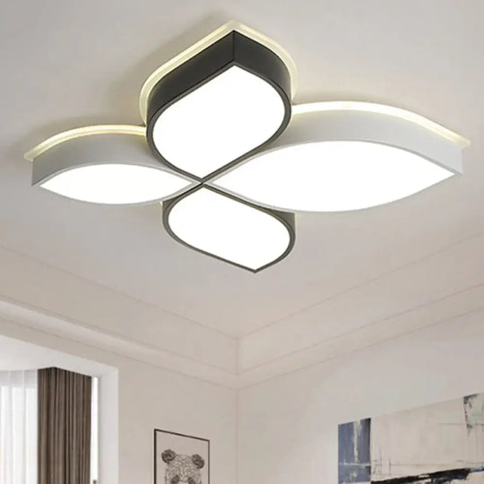 White Led Ceiling Light - Simple Style 4 - Petal Acrylic Mount For Dining Room / 18’ Warm