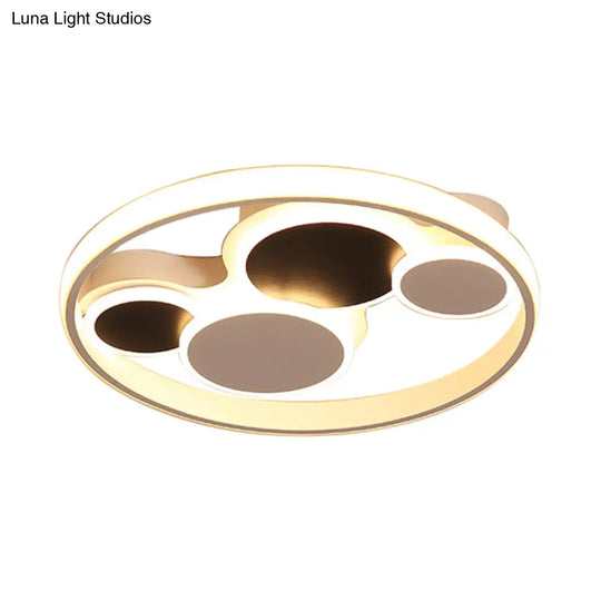 White Led Circle Flush Mount Ceiling Light For Living Room 16.5’/19.5’ Wide
