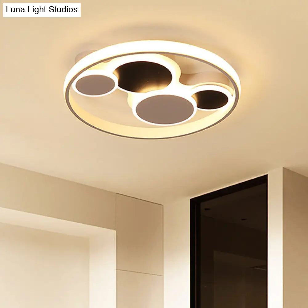 White Led Circle Flush Mount Ceiling Light For Living Room 16.5/19.5 Wide / 16.5 Warm