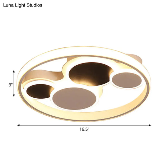 White Led Circle Flush Mount Ceiling Light For Living Room 16.5/19.5 Wide