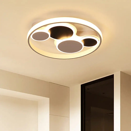 White Led Circle Flush Mount Ceiling Light For Living Room 16.5’/19.5’ Wide / 16.5’ Warm