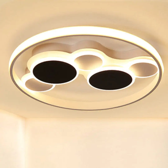 White Led Circle Flush Mount Ceiling Light For Living Room 16.5’/19.5’ Wide / 19.5’ Warm