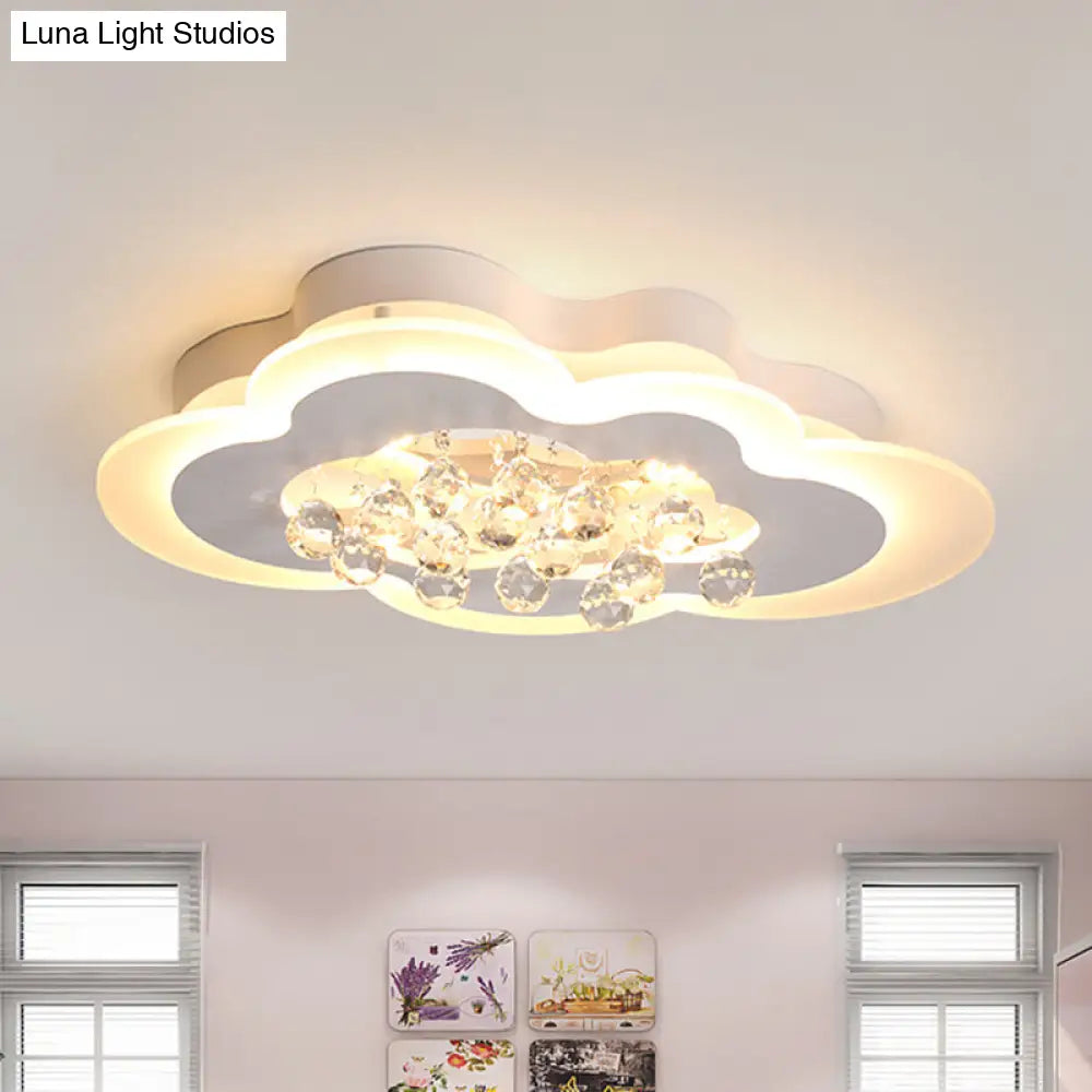 White Led Crystal Cloud Ceiling Lamp - Warm/White Light Minimalist Design 21.5/25.5 Wide / 21.5 Warm