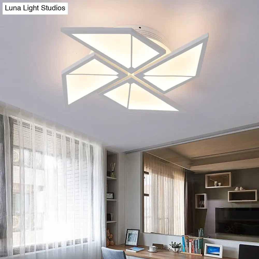 White Led Flush Ceiling Light: Acrylic Tangram - Shaped Innovatively Designed For Baby Room