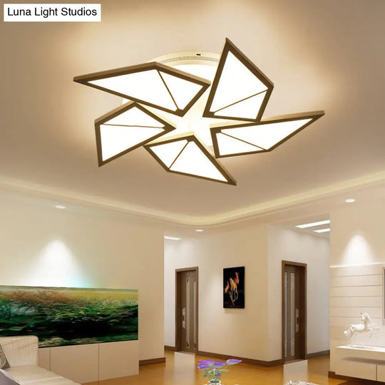 White Led Flush Ceiling Light: Acrylic Tangram-Shaped Innovatively Designed For Baby Room 5 / Warm