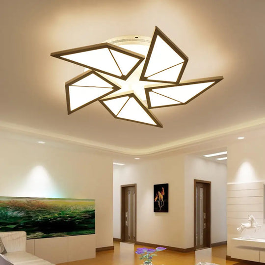 White Led Flush Ceiling Light: Acrylic Tangram - Shaped Innovatively Designed For Baby Room 5 / Warm