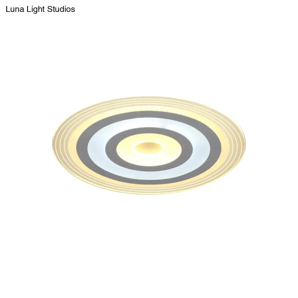 White Led Flush Ceiling Light With Simple Acrylic Style – Ideal For Living Rooms