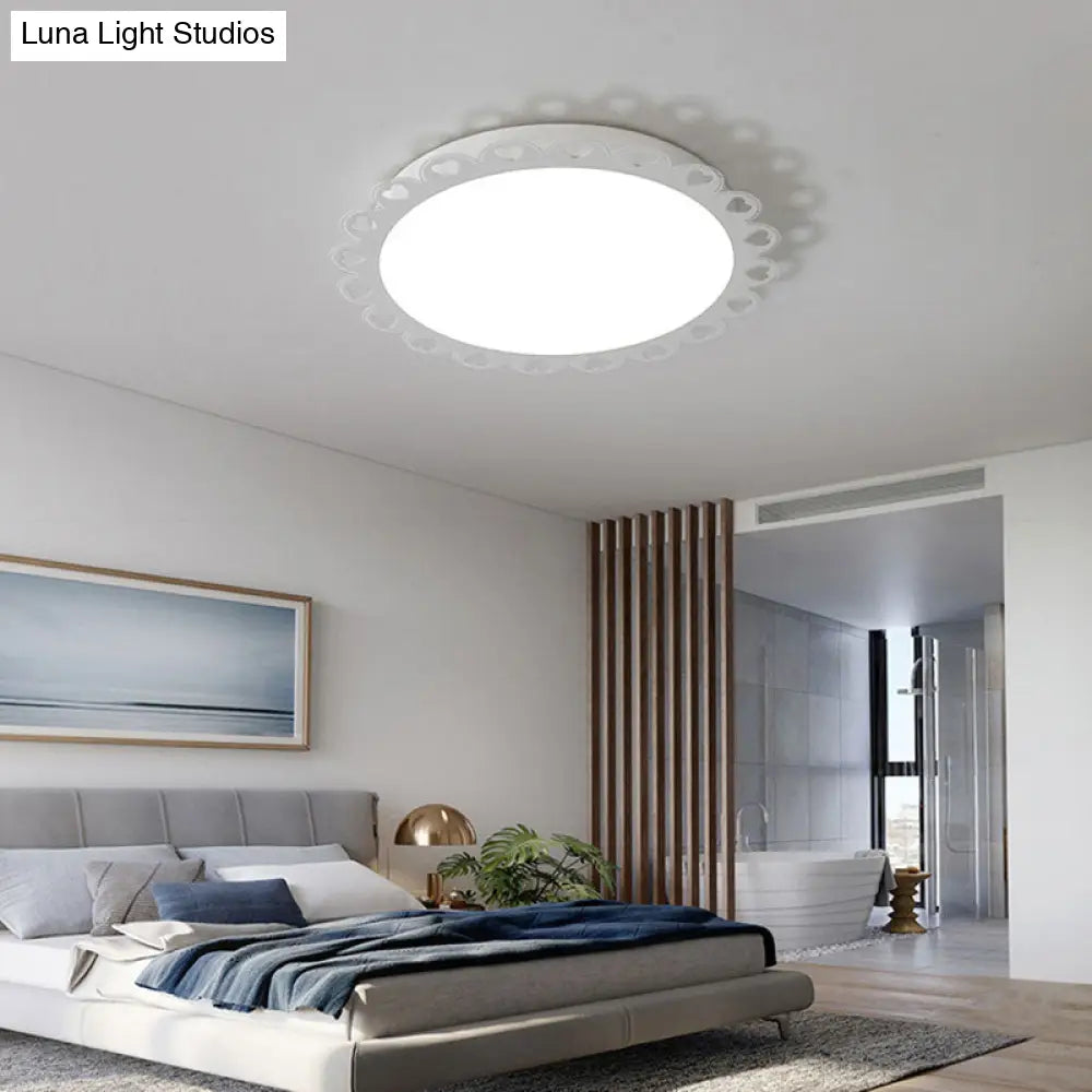 White Led Nordic Flush Mount Ceiling Light For Living Room