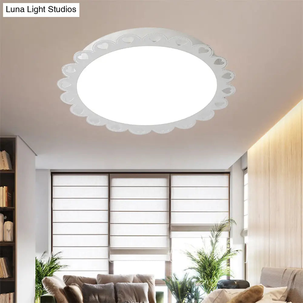 White Led Nordic Flush Mount Ceiling Light For Living Room / 18