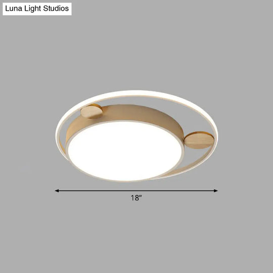 White Led Round Flush Mount Ceiling Light For Minimalist Bedrooms / 18
