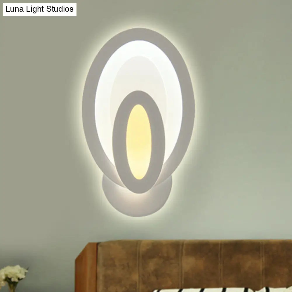 White Led Wall Sconce For Modern Bedroom And Living Room Design