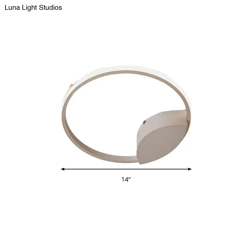 White Light Circular Flush Mount Led Ceiling Fixture (14/19/21.5) For Hallways And Corridors