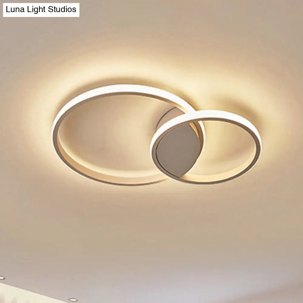 White Light Circular Flush Mount Led Ceiling Fixture (14/19/21.5) For Hallways And Corridors