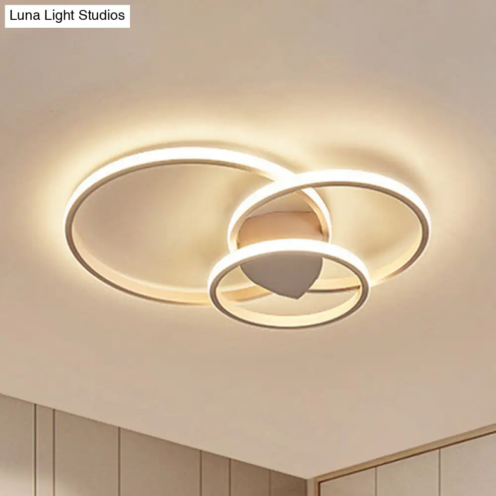 White Light Circular Flush Mount Led Ceiling Fixture (14/19/21.5) For Hallways And Corridors