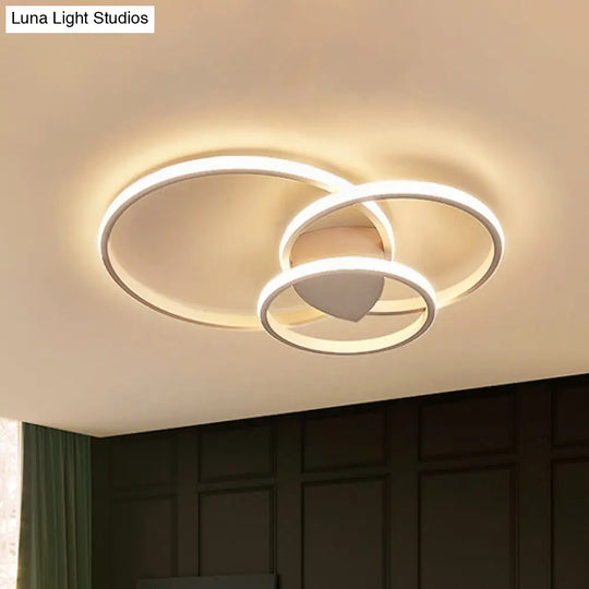 White Light Circular Flush Mount Led Ceiling Fixture (14’/19’/21.5’) For Hallways And Corridors