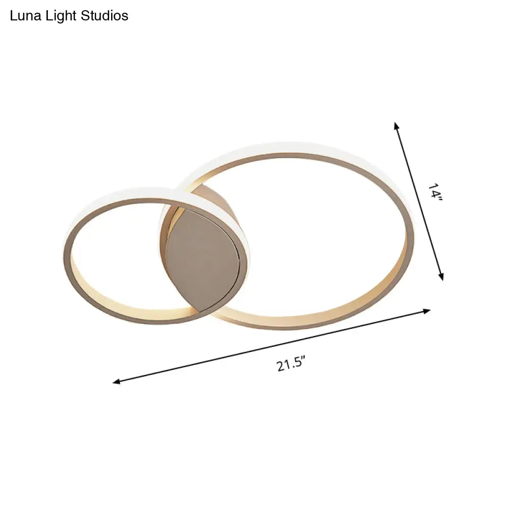 White Light Circular Flush Mount Led Ceiling Fixture (14’/19’/21.5’) For Hallways And Corridors