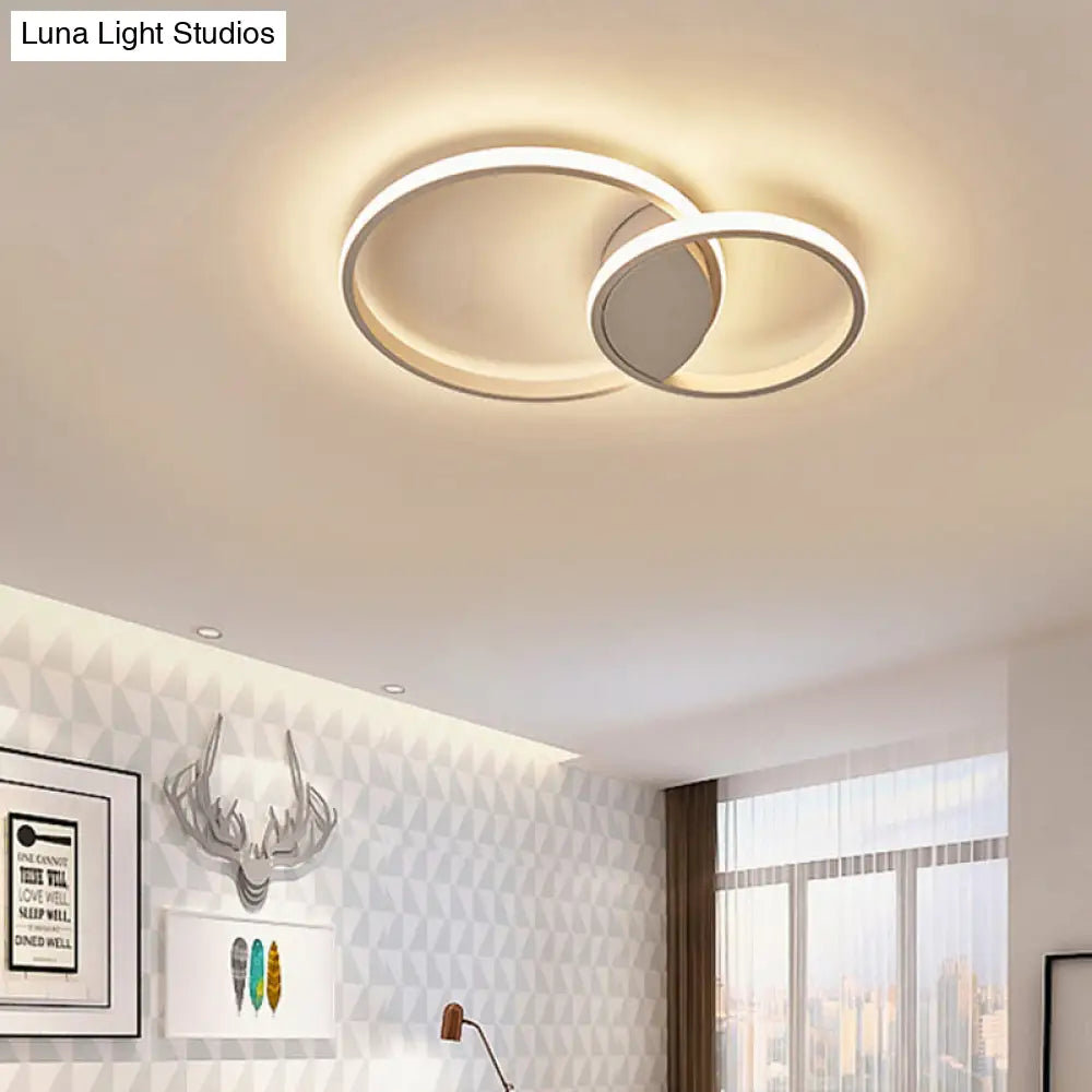 White Light Circular Flush Mount Led Ceiling Fixture (14/19/21.5) For Hallways And Corridors