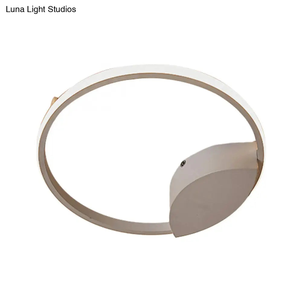 White Light Circular Flush Mount Led Ceiling Fixture (14/19/21.5) For Hallways And Corridors