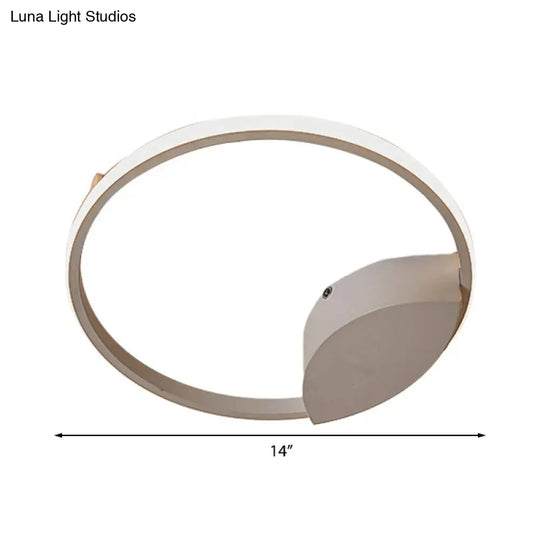 White Light Circular Flush Mount Led Ceiling Fixture (14/19/21.5) For Hallways And Corridors