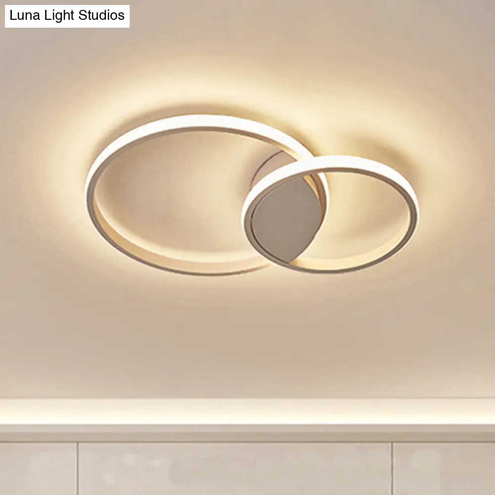 White Light Circular Flush Mount Led Ceiling Fixture (14/19/21.5) For Hallways And Corridors