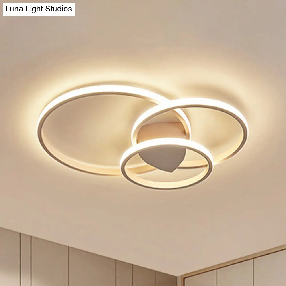 White Light Circular Flush Mount Led Ceiling Fixture (14’/19’/21.5’) For Hallways And Corridors