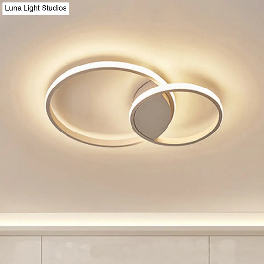 White Light Circular Flush Mount Led Ceiling Fixture (14’/19’/21.5’) For Hallways And Corridors