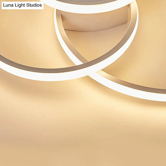 White Light Circular Flush Mount Led Ceiling Fixture (14’/19’/21.5’) For Hallways And Corridors