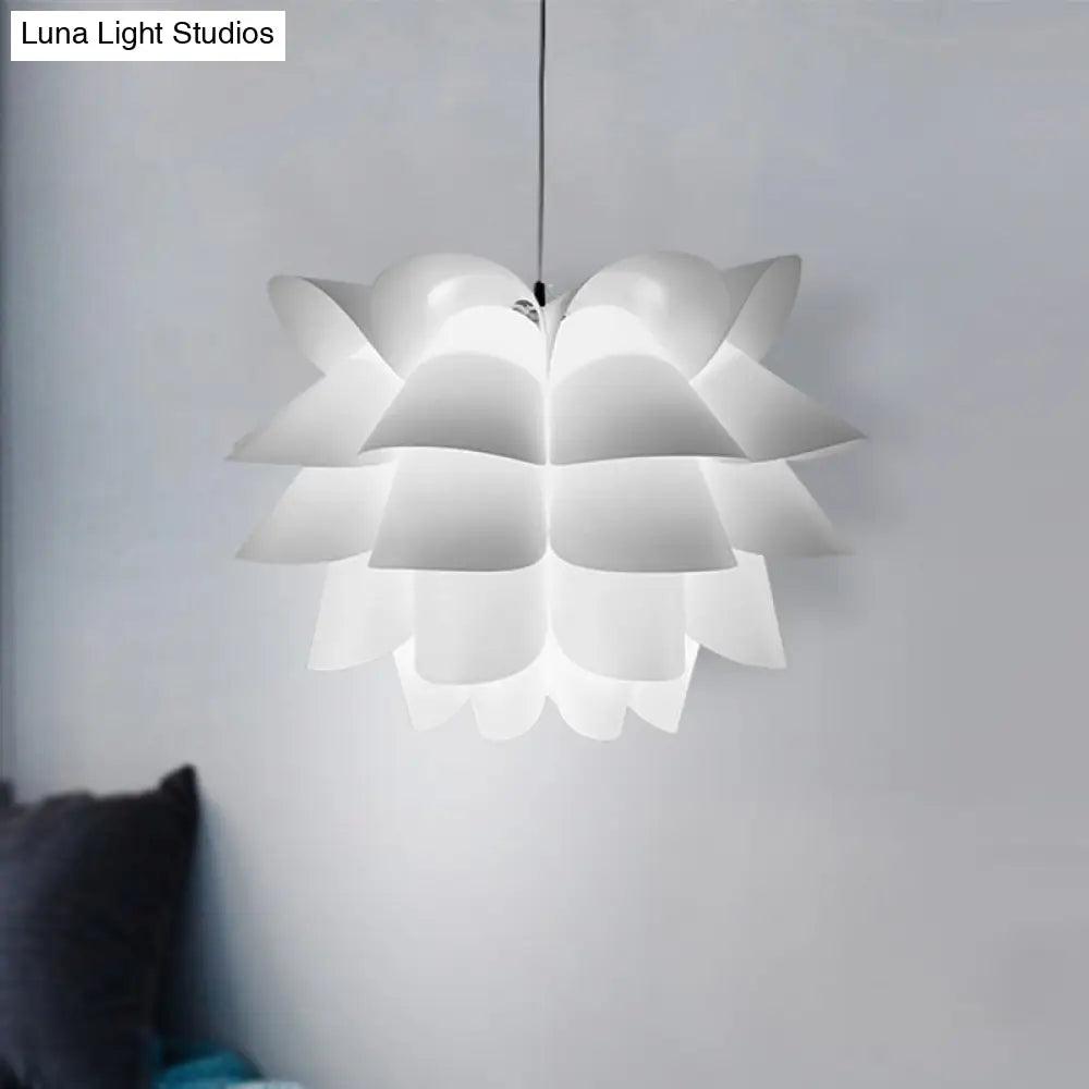 White Lotus Hanging Ceiling Lamp - Modern Acrylic Pendant Light (15’/18’/20.5’ Wide)