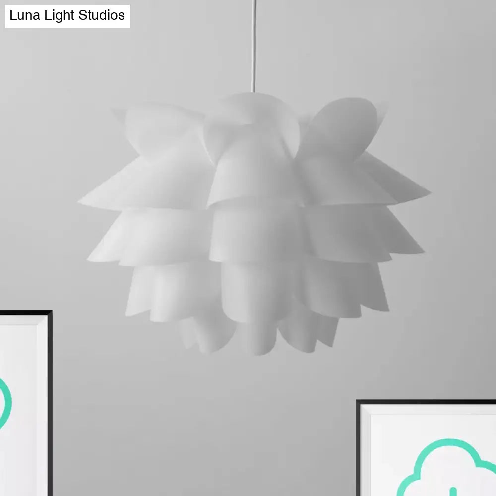 White Lotus Hanging Ceiling Lamp - Modern Acrylic Pendant Light (15’/18’/20.5’ Wide)