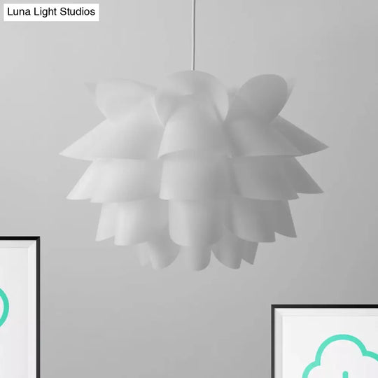 White Lotus Hanging Ceiling Lamp - Modern Acrylic Pendant Light (15’/18’/20.5’ Wide)