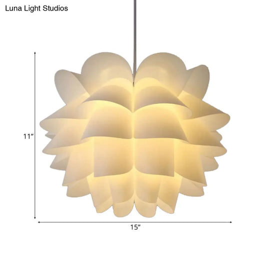 White Lotus Hanging Ceiling Lamp - Modern Acrylic Pendant Light (15’/18’/20.5’ Wide)