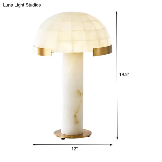 White Marble Domed 1-Head Modern Task Reading Light For Bedside