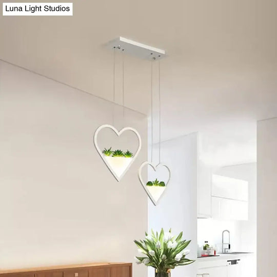 Heart Cluster Pendant Led Ceiling Light For Dining Room In White 2 /